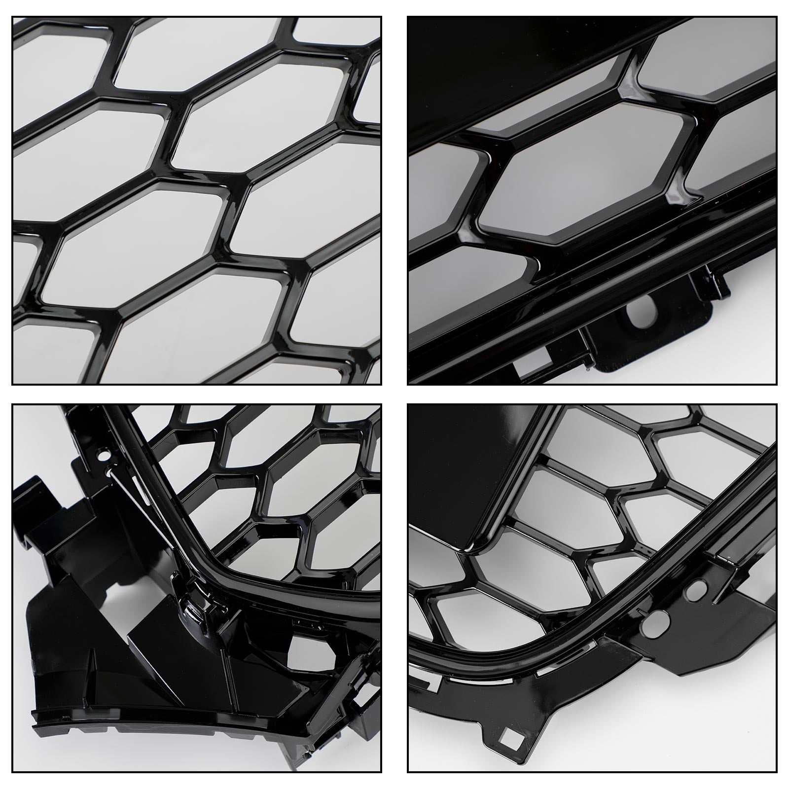 13-16 Audi A4 S4 RS4 Style Mesh Front Bumper Grille Grill Gloss Black