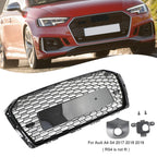 16-19 Audi A4/S4 Black Honeycomb RS4 Style Mesh Hex Grill Replacement Generic