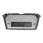 16-19 Audi A4 S4 Front Grille Black RS4 Honeycomb Mesh Hex Style Replacement