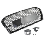 16-19 Audi A4 S4 Front Grille Black RS4 Honeycomb Mesh Hex Style Replacement