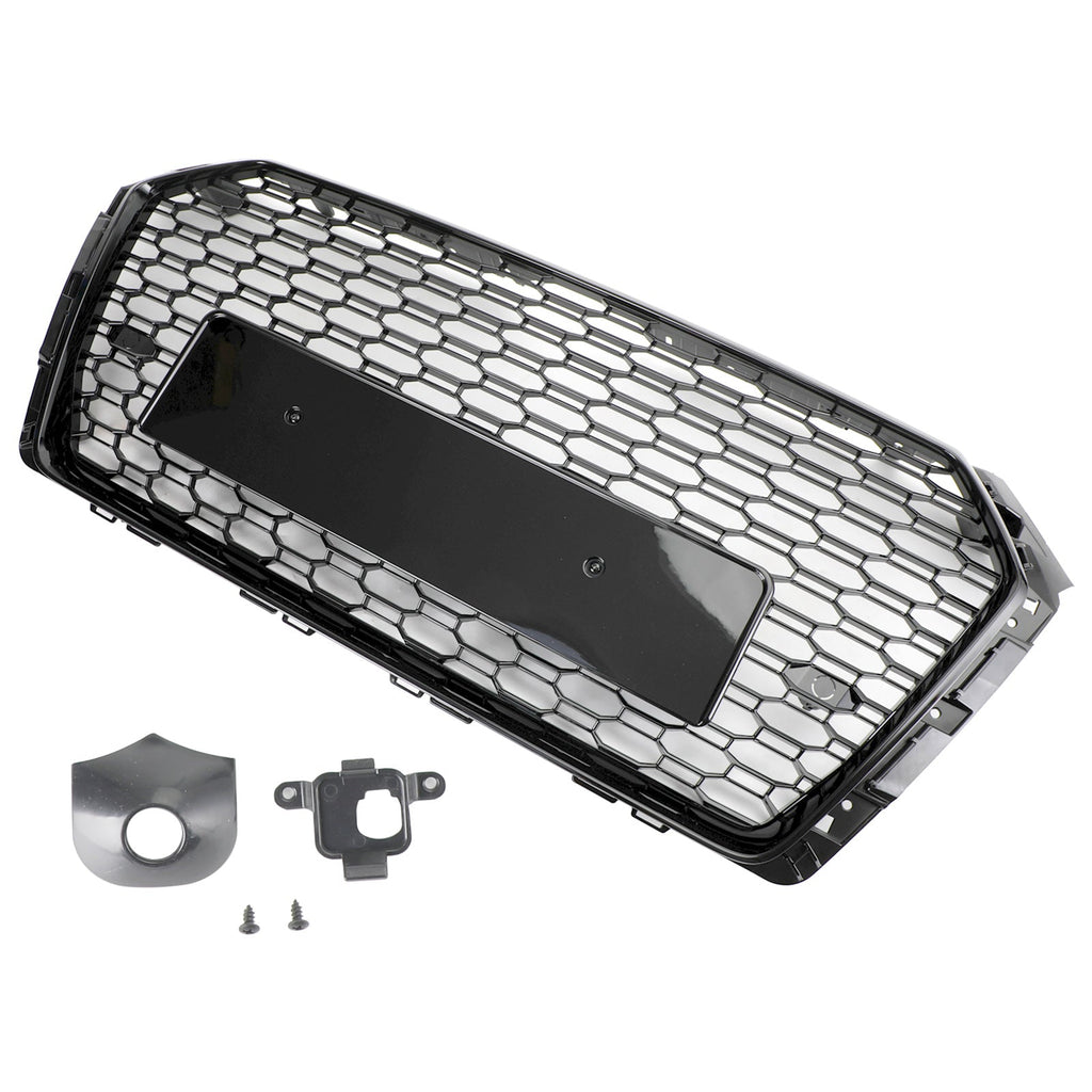Audi A4 S4 RS4 Style Black Honeycomb Mesh Grille Front End Replacement 16-19