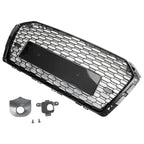 16-19 Audi A4 S4 Front Grille Black RS4 Honeycomb Mesh Hex Style Replacement