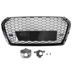 16-19 Audi A4 S4 Front Grille Black RS4 Honeycomb Mesh Hex Style Replacement