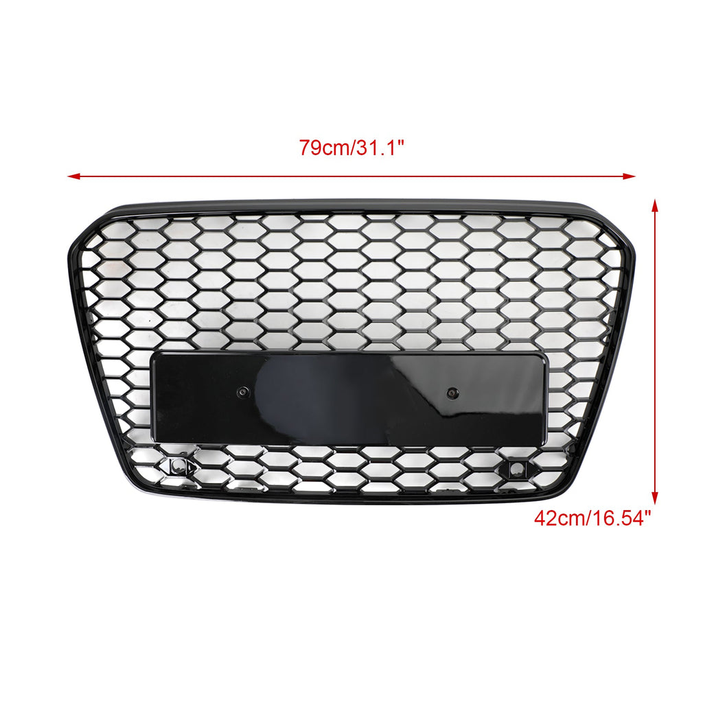 13-16 Audi A5 S5 B8.5 Grill Replacement RS5 Style Honeycomb Hex Mesh Front Bumper Grill Generic