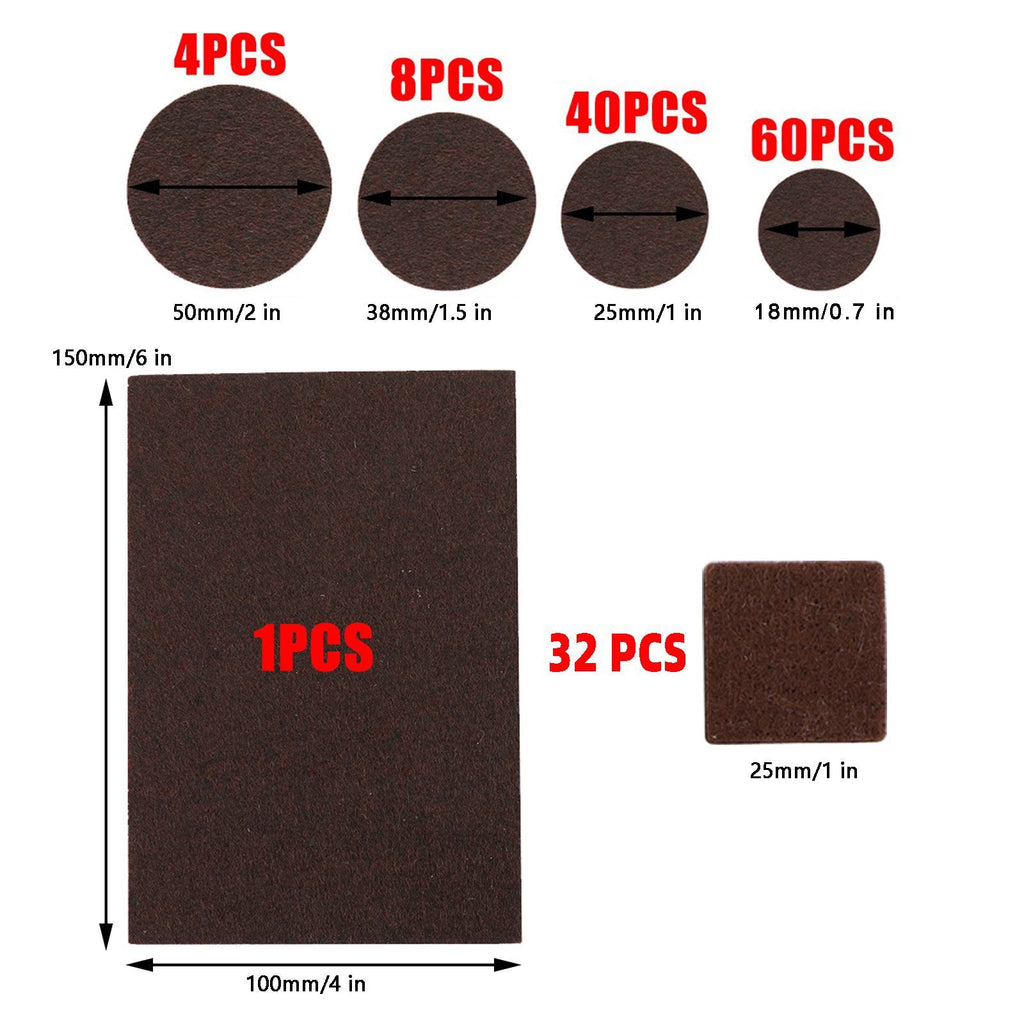 145Pcs Hardwood Floor Felt Pads Chair Leg Furniture Protectors Set