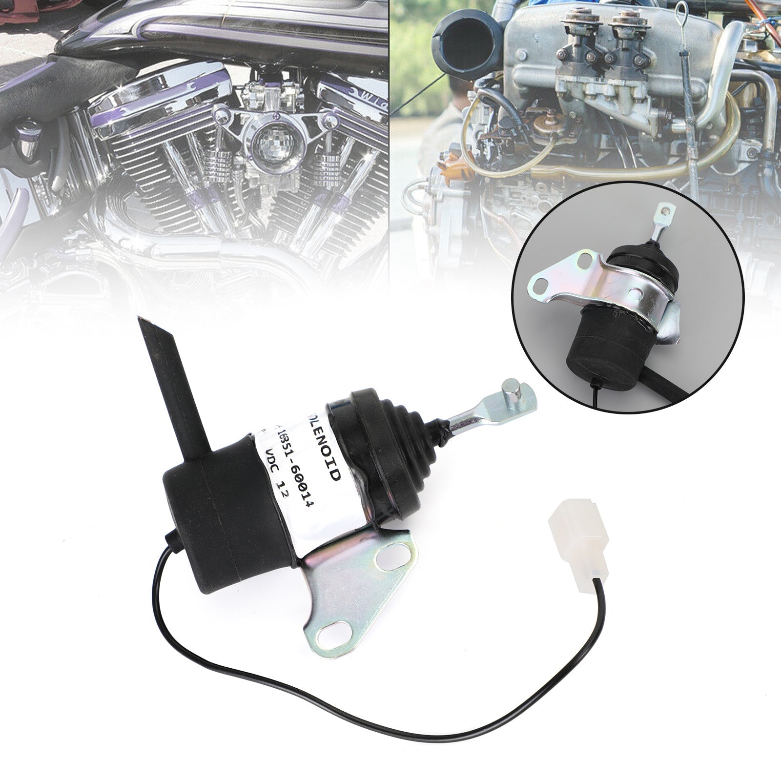 16851-60014 Kubota Fuel Solenoid Shutoff Valve RTV900R RTV900T BX2230D 052600-453