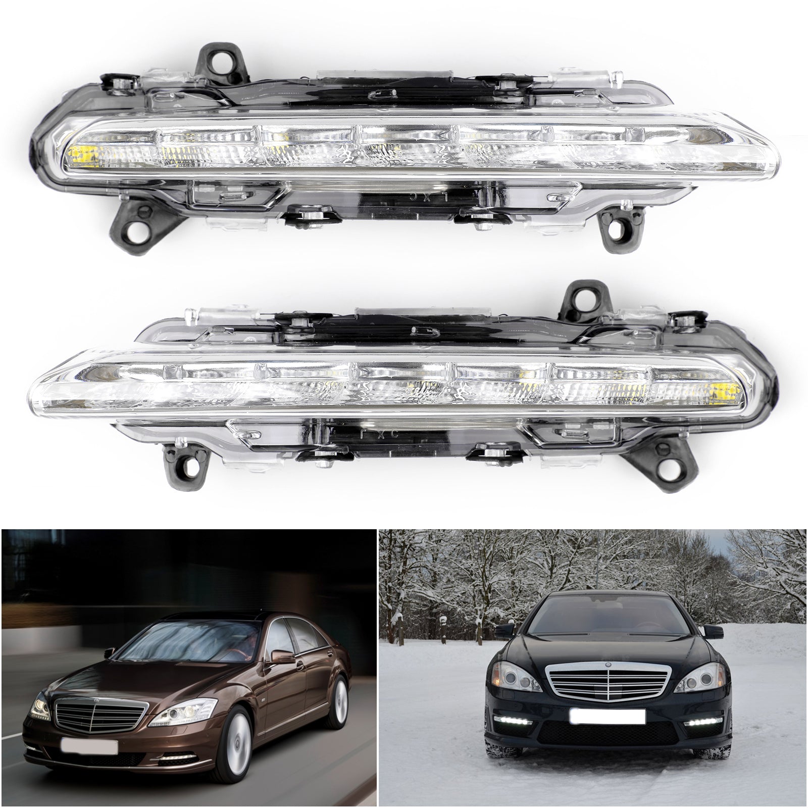 1PCS LED DRL Daytime Running Fog Light Left OR Right For MERCEDES S-Class W221 Generic