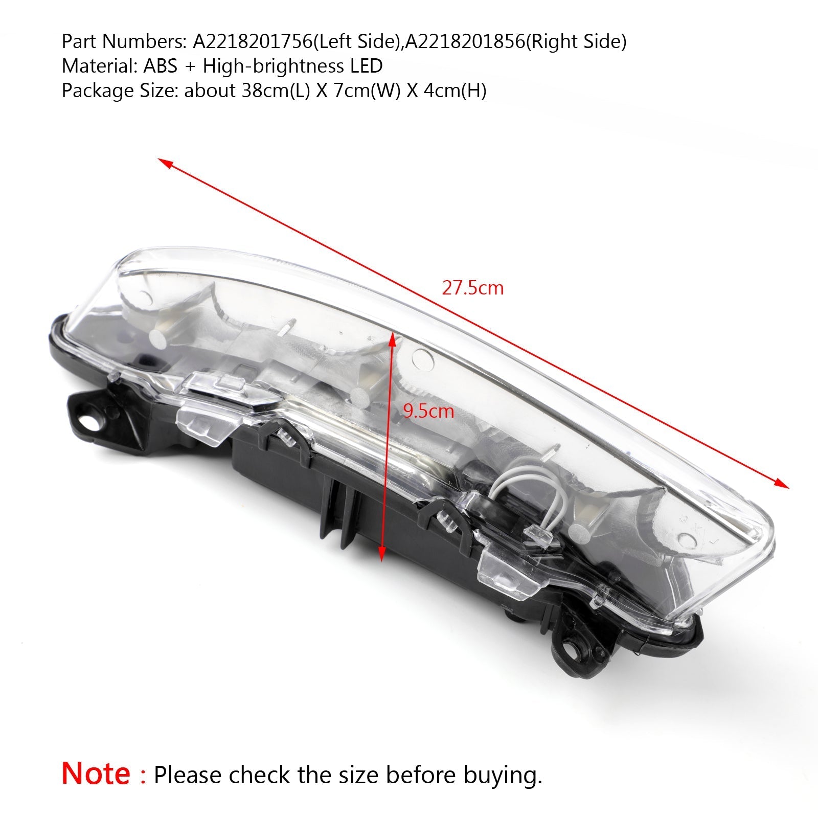 Mercedes S-Class W221 LED DRL Daytime Running Fog Light Single Left Right Replacement