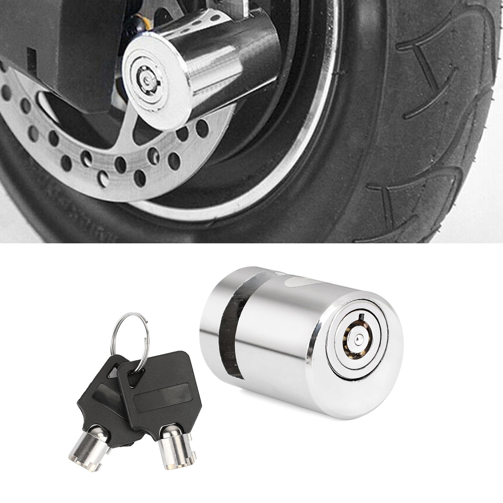 1X Motorcycle Bicycle Bike Scooter SECURITY LOCK Portable Wheel Disc Brake Lock Generic
