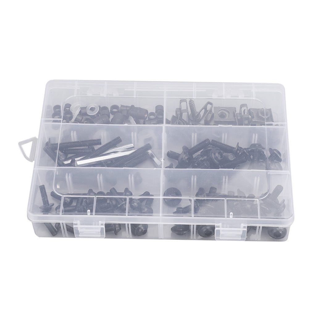 177 Piece Generic Sportbike Windscreen Fairing Fastener Bolts Screws Clips Kit