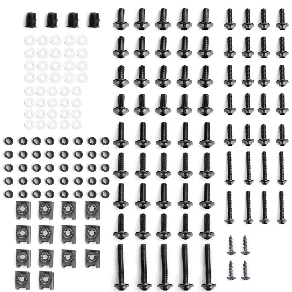 177 Piece Sportbike Windscreen Fairing Hardware Kit with Bolts Clips and Fastener Screws