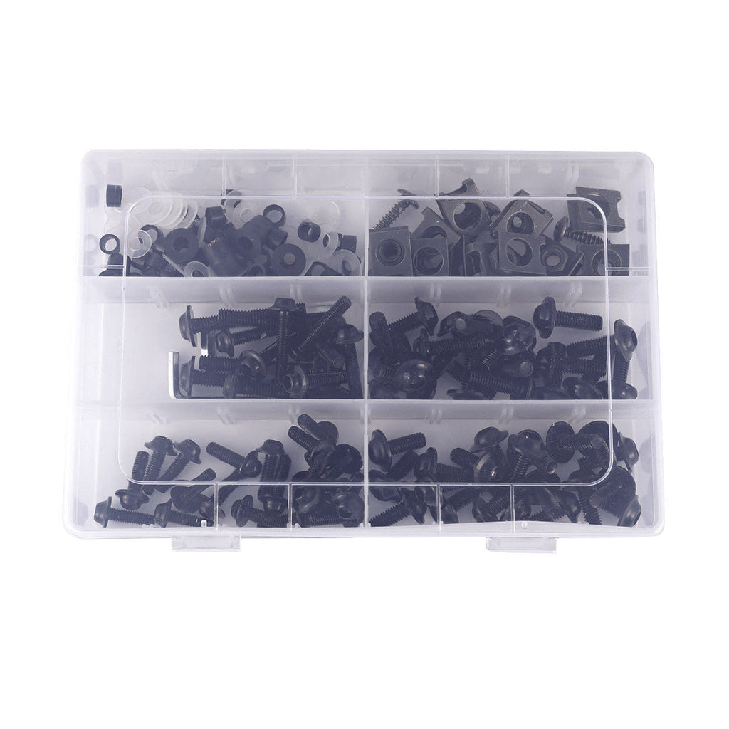 177PC Motorcycle Windscreen Fairing Bolt Set Fastener Clips Screws Compatible with Honda Kawasaki Yamaha Suzuki Sportbikes