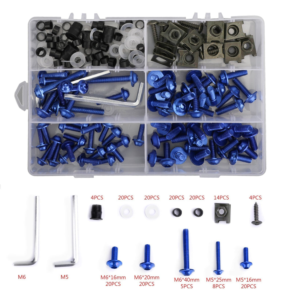 177PCS Sportbike Fairing Hardware Fasteners Bolts Clips Screws Kit For Yamaha Honda Suzuki Kawasaki Motorcycles