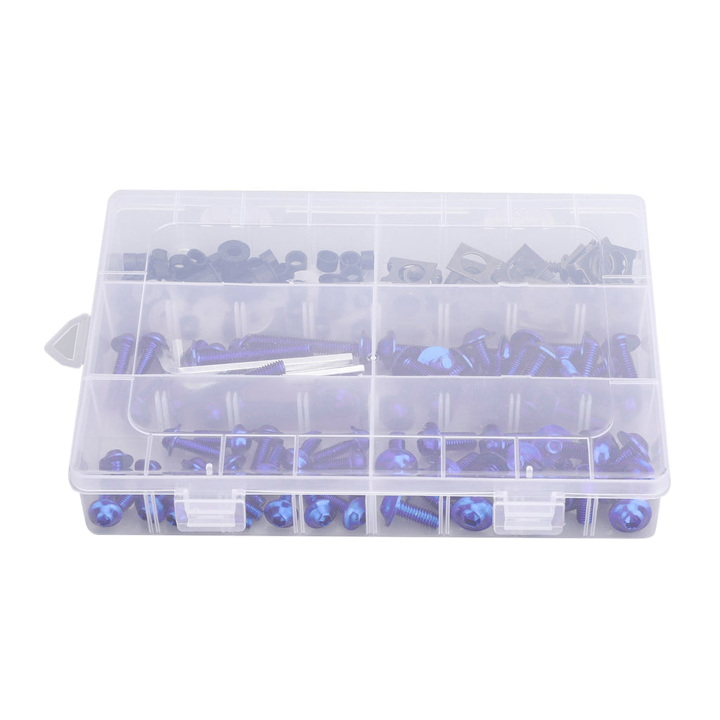 177 Piece Sportbike Windscreen Fairing Bolt Fastener Kit Clips and Screws Universal