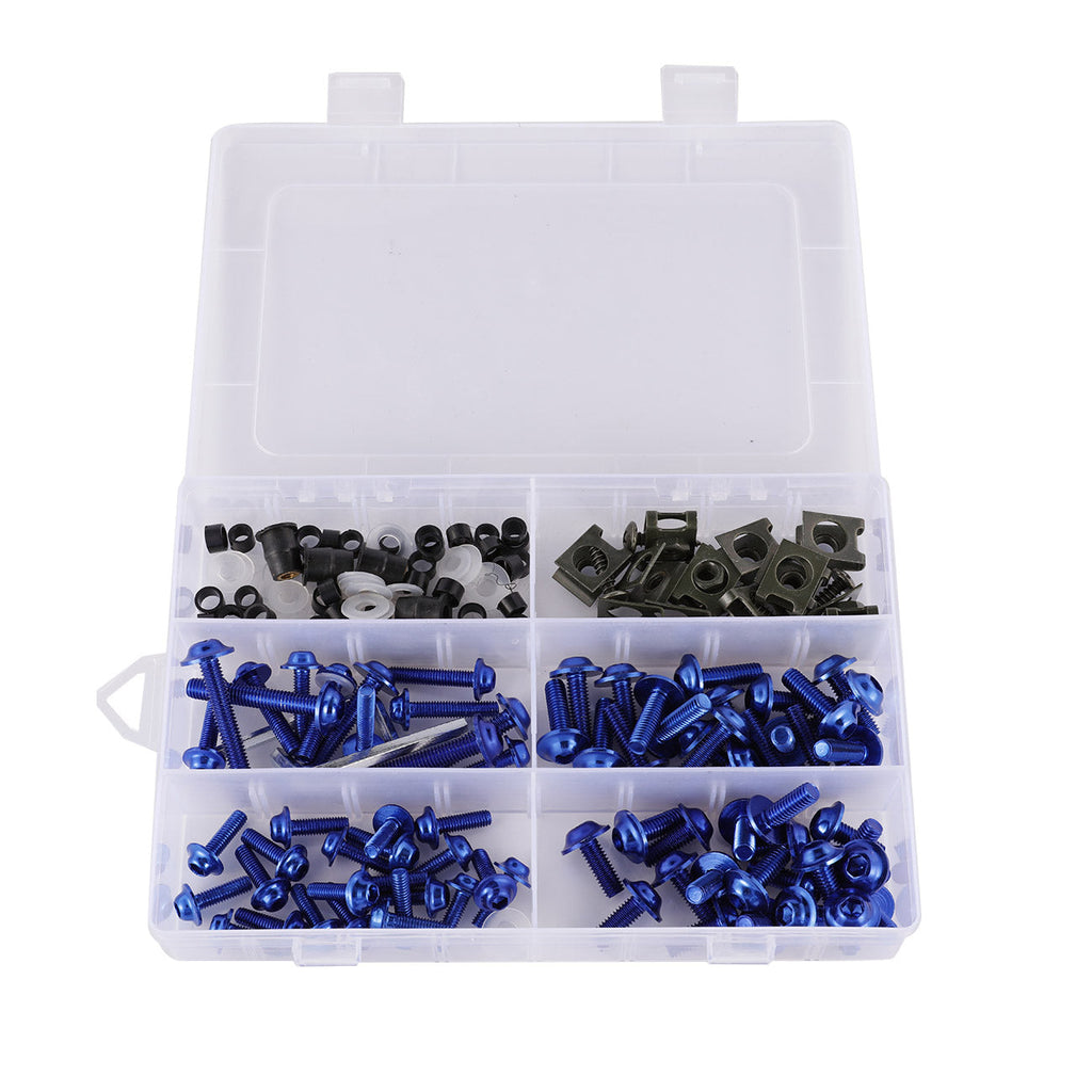 177 Piece Generic Sportbike Windscreen Fairing Fastener Bolts Screws Clips Kit