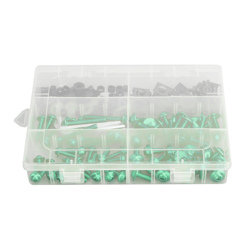 177 Piece Motorcycle Sportbike Fairing Hardware Kit Windscreen Bolts and Clips