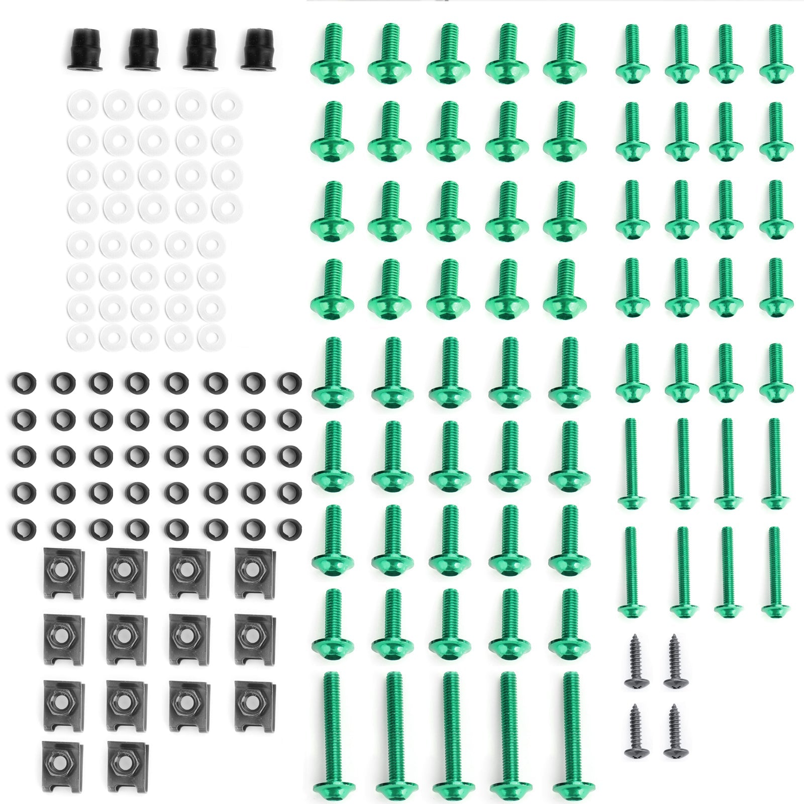 177 Piece Sportbike Windscreen Fairing Hardware Kit with Bolts Clips and Fastener Screws