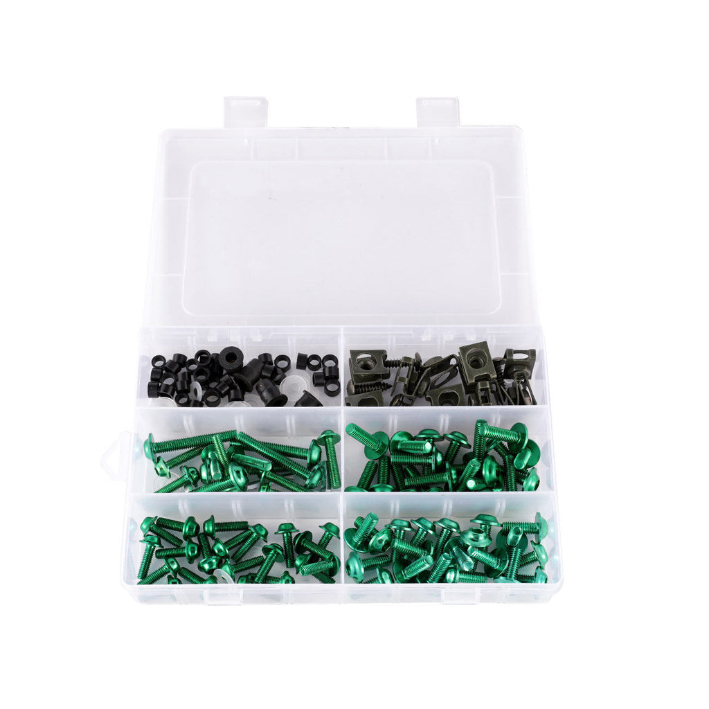 177 Piece Motorcycle Sportbike Fairing Hardware Kit Windscreen Bolts and Clips