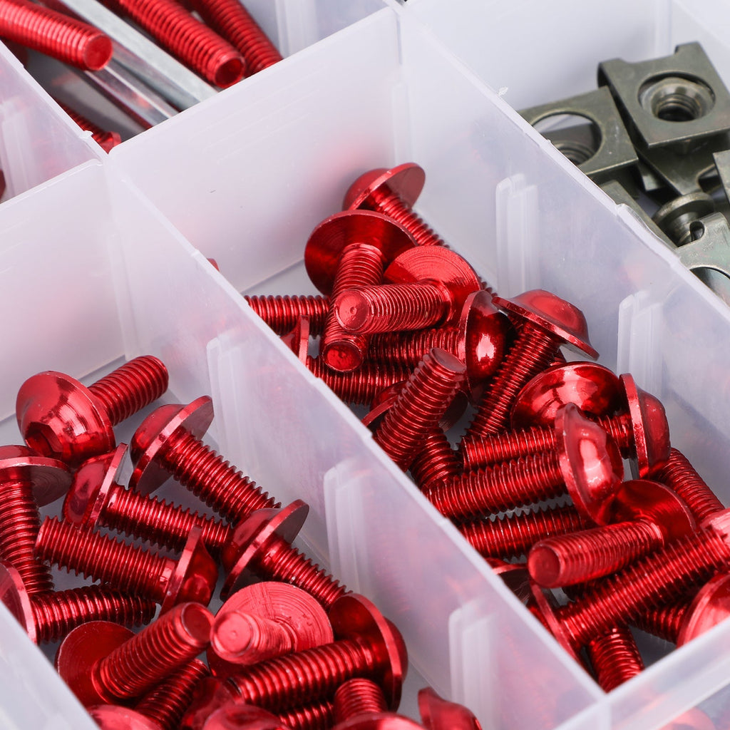177 Piece Sportbike Windscreen Fairing Bolt Fastener Kit Clips and Screws Universal