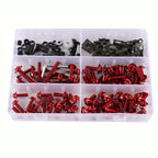 177PC Motorcycle Windscreen Fairing Bolt Set Fastener Clips Screws Compatible with Honda Kawasaki Yamaha Suzuki Sportbikes