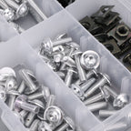 177PC Motorcycle Windscreen Fairing Bolt Set Fastener Clips Screws Compatible with Honda Kawasaki Yamaha Suzuki Sportbikes