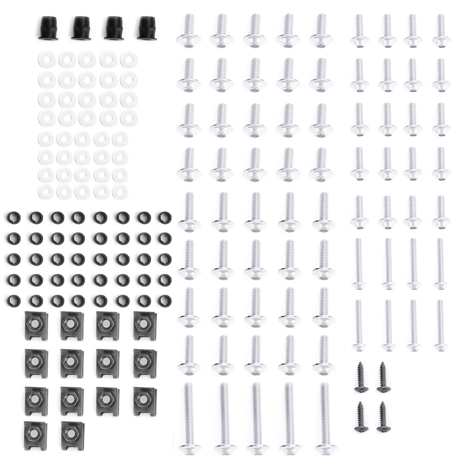 177 Piece Motorcycle Sportbike Fairing Hardware Kit Windscreen Bolts and Clips