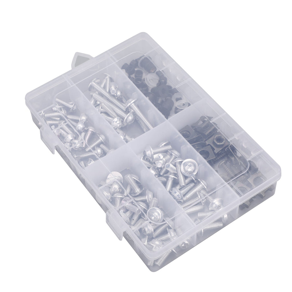 177 Piece Motorcycle Sportbike Fairing Hardware Kit Windscreen Bolts and Clips