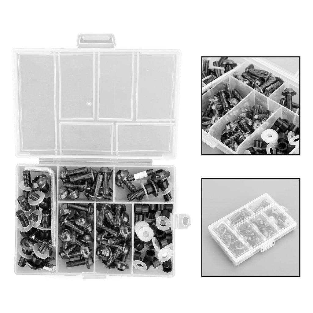158 Piece Sportbike Windscreen Bolt and Clip Hardware Fastener Set Universal Fit