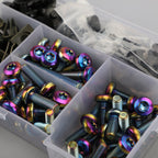 173-Piece Motorcycle Windscreen Fairing Hardware Kit with Burnt Titanium Bolts and Clips