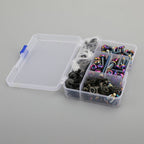 173-Piece Motorcycle Windscreen Fairing Hardware Kit with Burnt Titanium Bolts and Clips