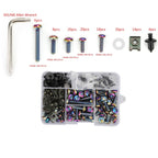 173-Piece Motorcycle Windscreen Fairing Hardware Kit with Burnt Titanium Bolts and Clips