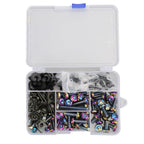 173-Piece Motorcycle Windscreen Fairing Hardware Kit with Burnt Titanium Bolts and Clips