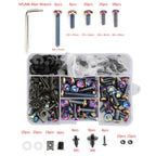 173-Piece Motorcycle Windscreen Fairing Hardware Kit with Burnt Titanium Bolts and Clips