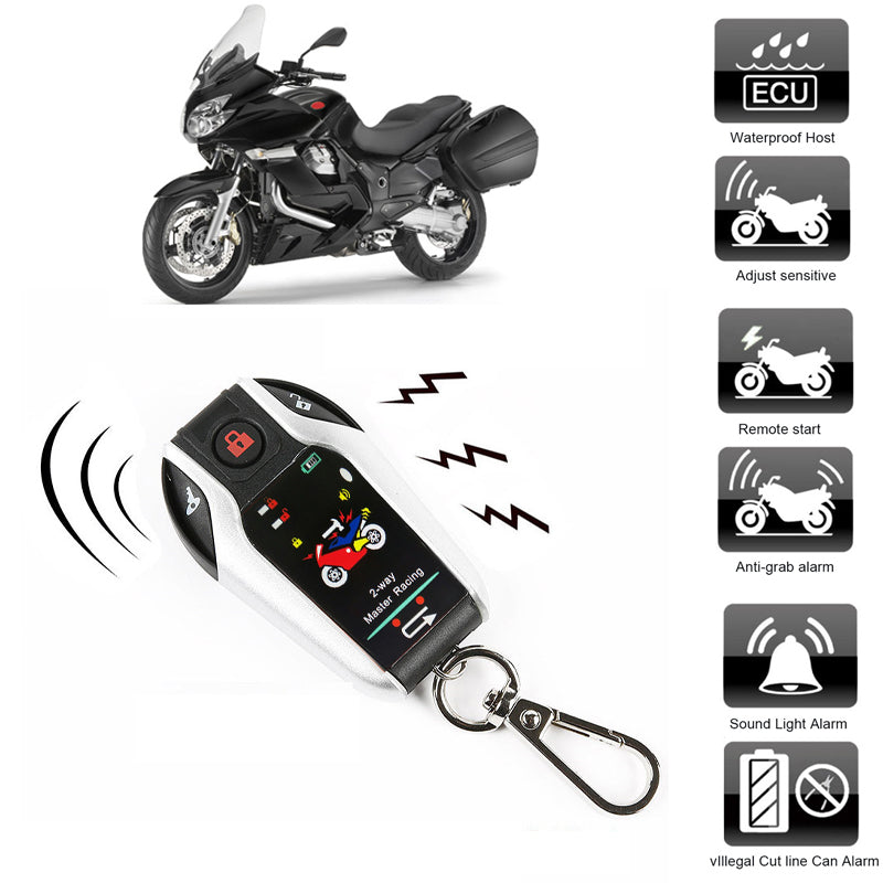 Universal Scooter Security Alarm System with 2-Way Remote and Anti-theft Engine Start