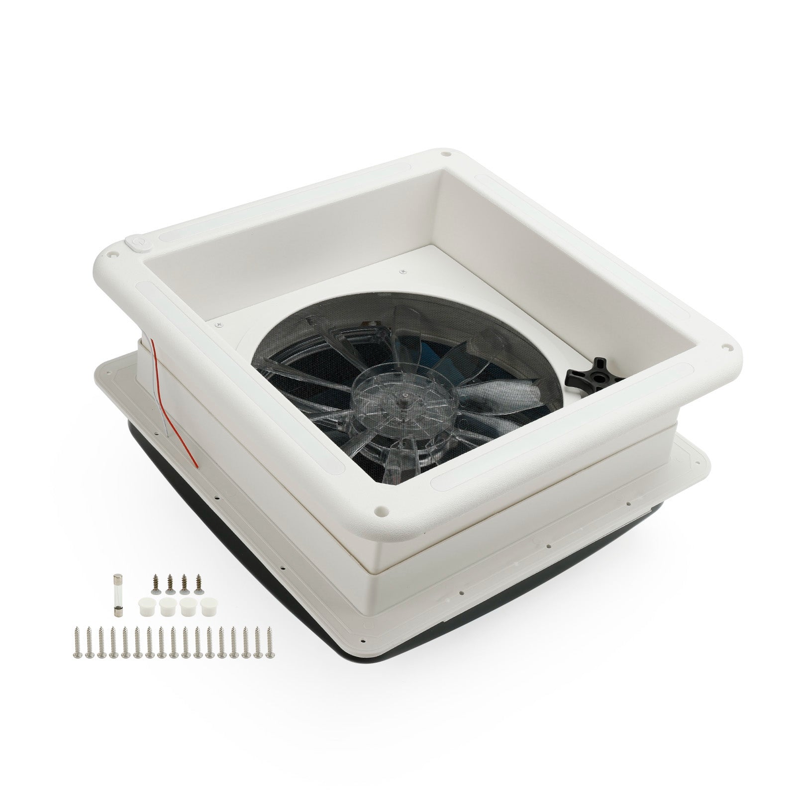 14 Inch Caravan RV Skylight Roof Vent Fan 3-Speed 12V Motor With LED Light