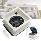 12V RV Caravan Roof Skylight Vent Fan 14" With Remote 10 Speed Levels