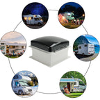 12V RV Caravan Roof Skylight Vent Fan 14" With Remote 10 Speed Levels