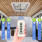 14" Remote Control Camper Roof Vent Skylight Exhaust Fan for RV Motorhome Caravan