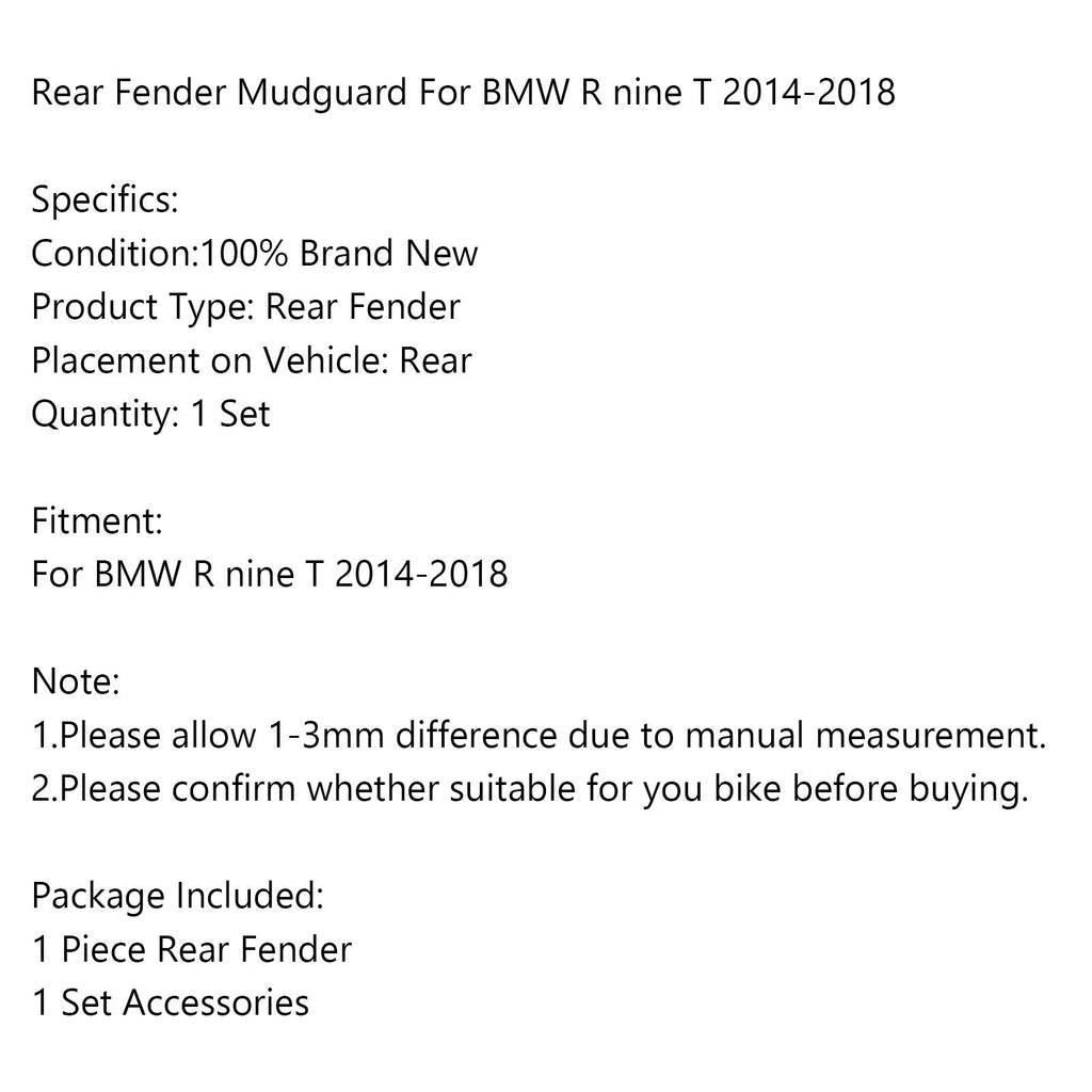 Generic Rear Tire Hugger Mudguard Fender for BMW R NINE T Motorcycle 2014-2018