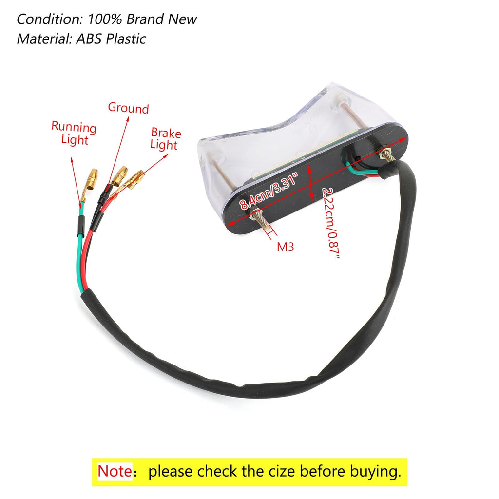 Universal LED Brake and Tail Light for Motorcycle, Bobber, ATV, and Dirt Bike