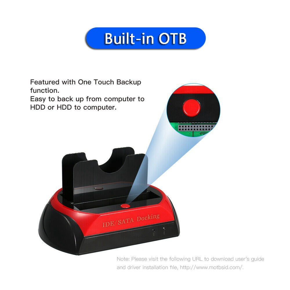 2.5 Inch 3.5 Inch IDE SATA Hard Drive Reader Dock with USB 2.0 Connection UK Plug