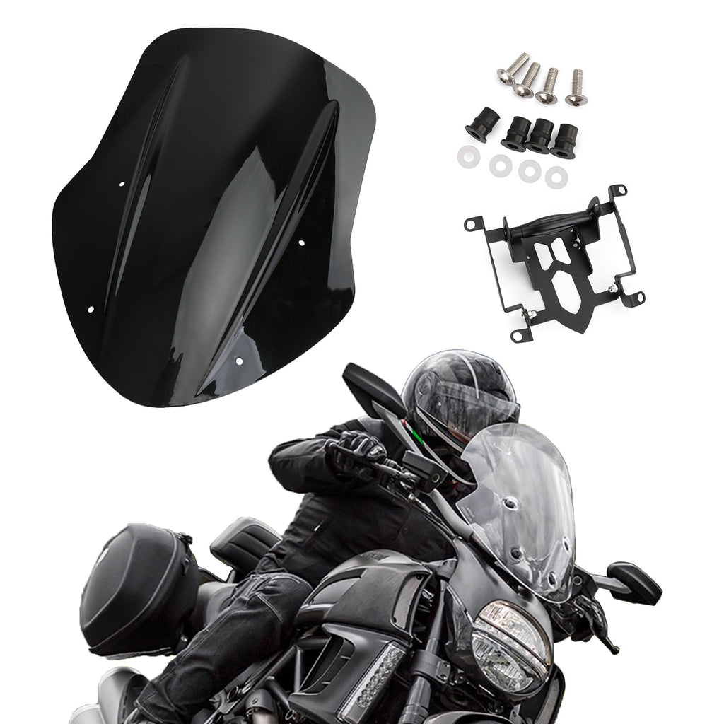 1x Windshield Windscreen Wind Defector protection For Ducati Diavel 2014-2018 Generic