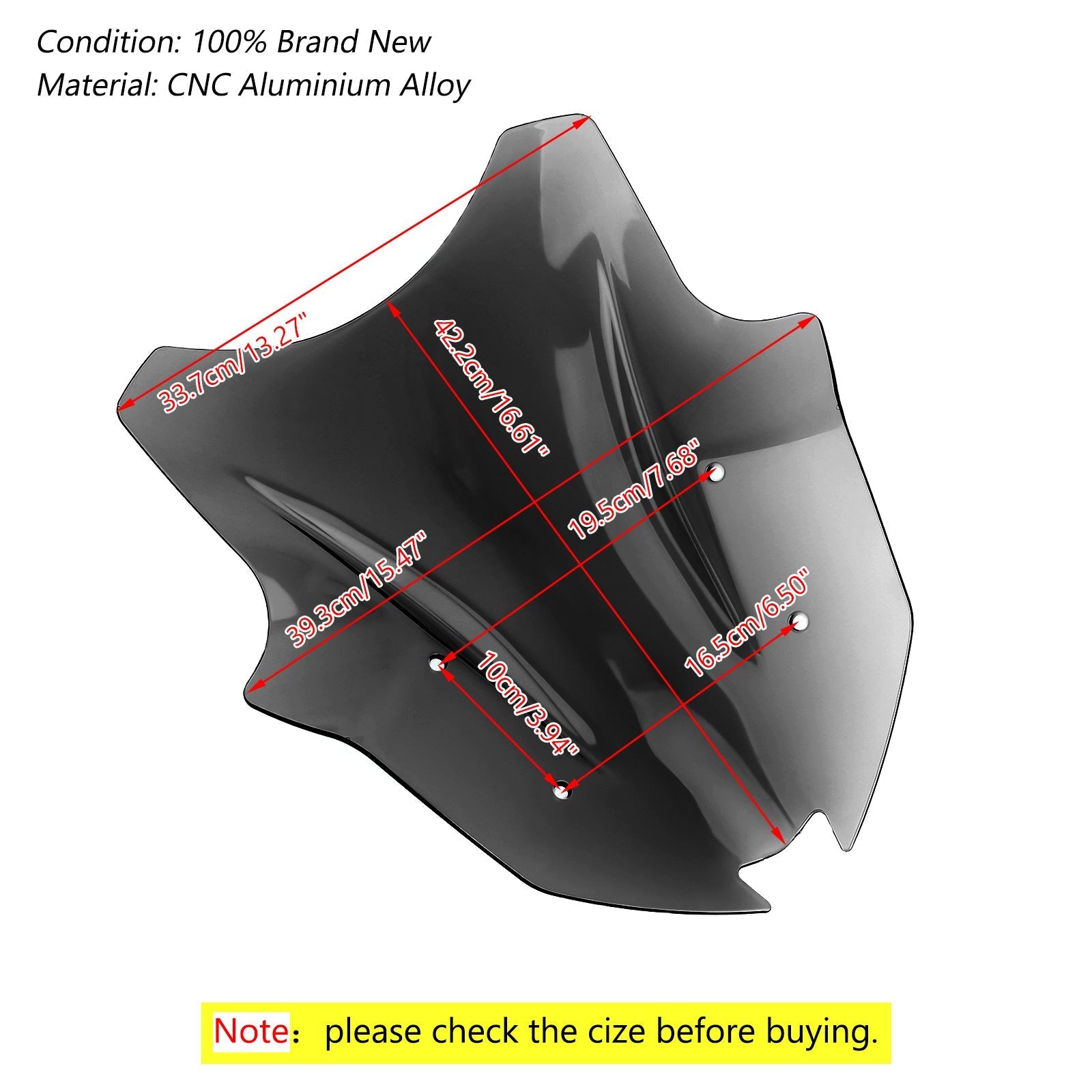 Generic Motorcycle Windscreen For 2017-2019 Kawasaki Z1000SX Ninja 1000 Windshield