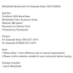 Kawasaki Ninja 1000 Z1000SX Motorcycle Windscreen 2017-2019 Universal Fit