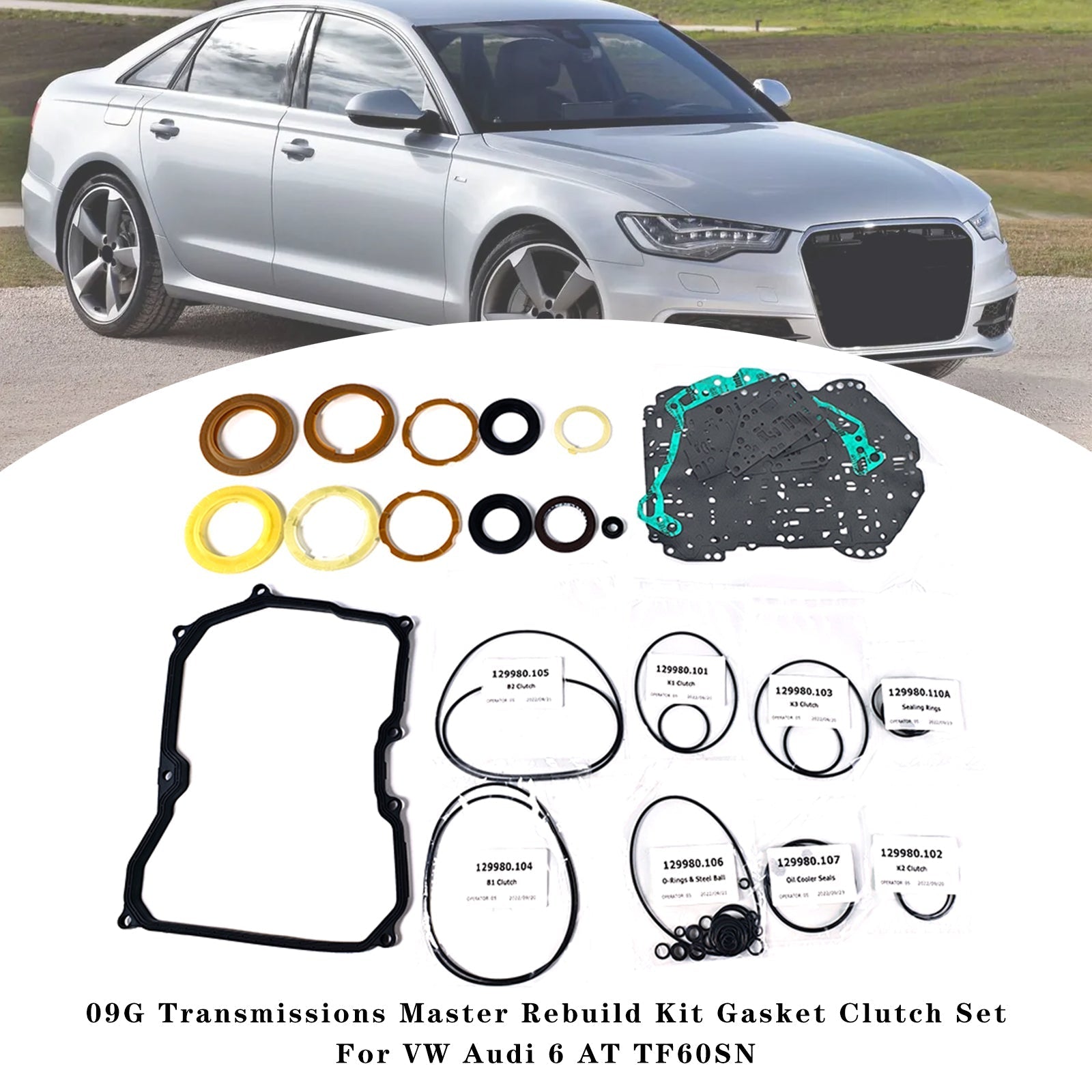 Transmission Rebuild Master Kit Gasket Clutch Set Compatible with VW Audi 09G TF60SN 6-Speed AT
