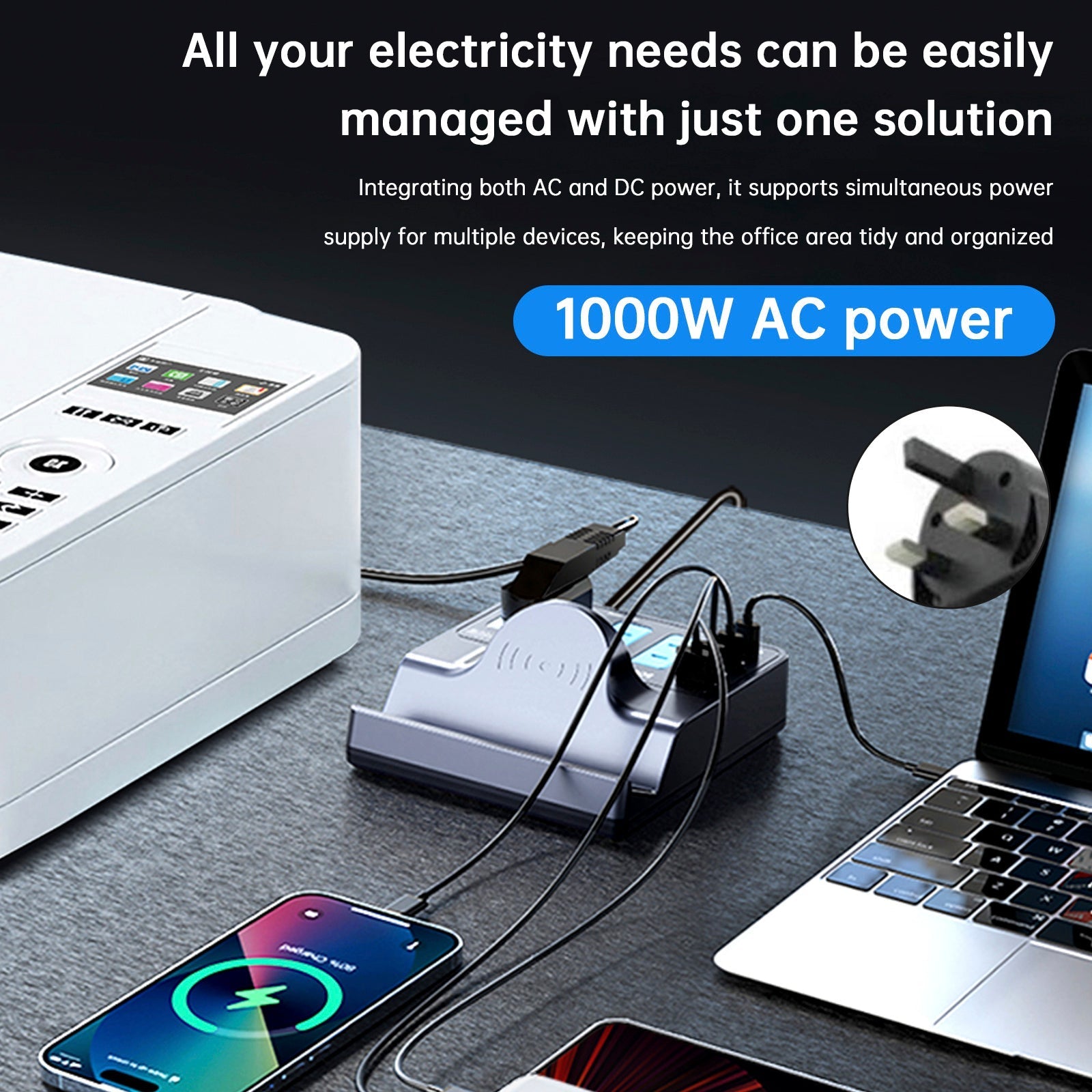 140W PD100W Fast Wireless Smart Charging Station Socket for Notebooks and Quick Charge Enabled Vehicles