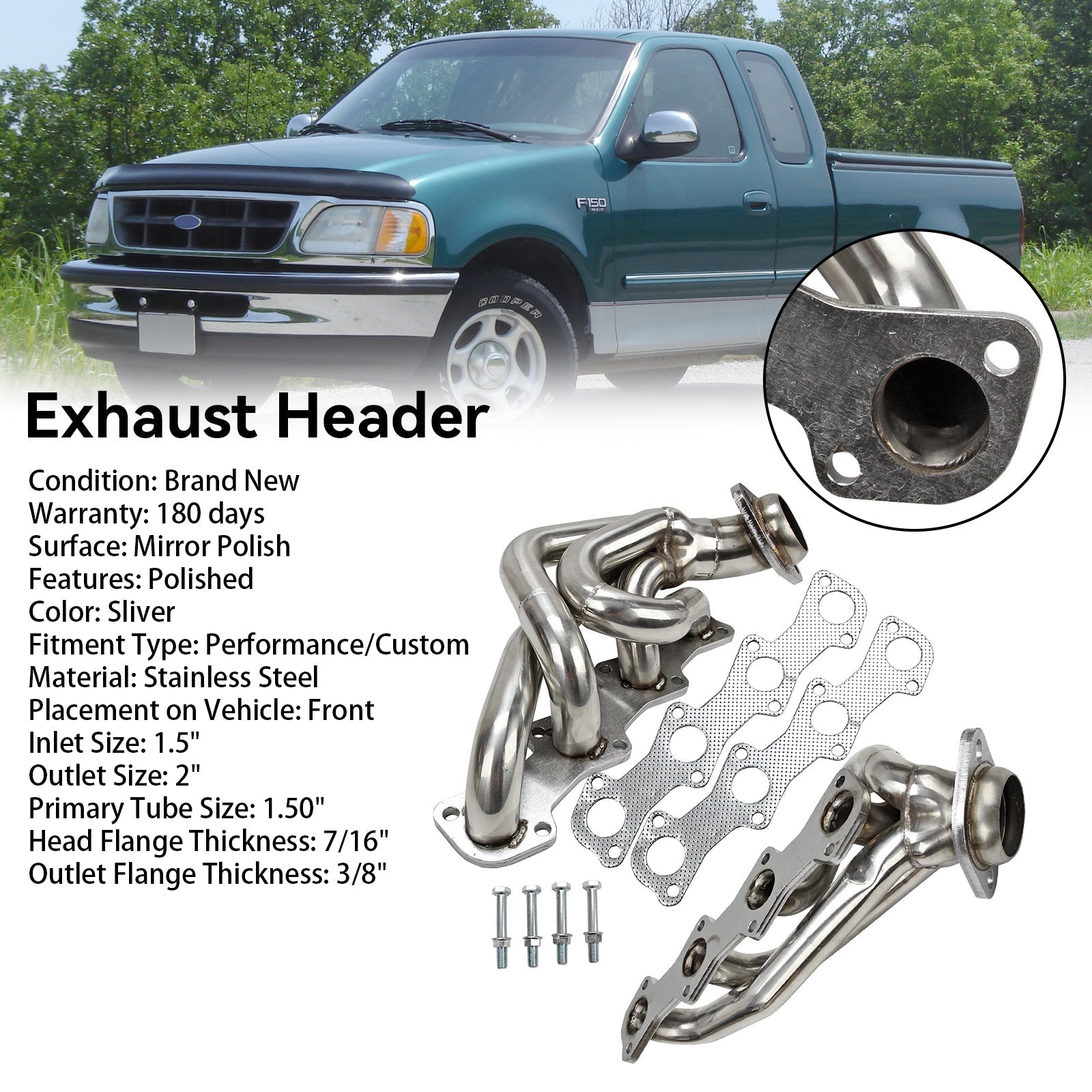 1999-2003 Ford F250 5.4 Liter V8 Engine Manifold Headers