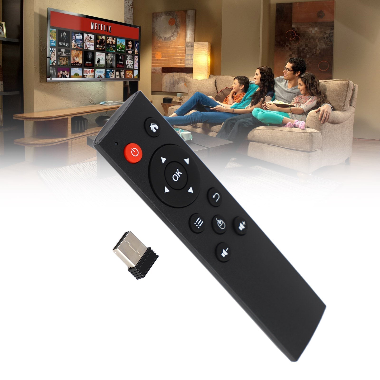 Wireless 2.4G Air Mouse Keyboard Remote Control for Smart TV Box and HTPC