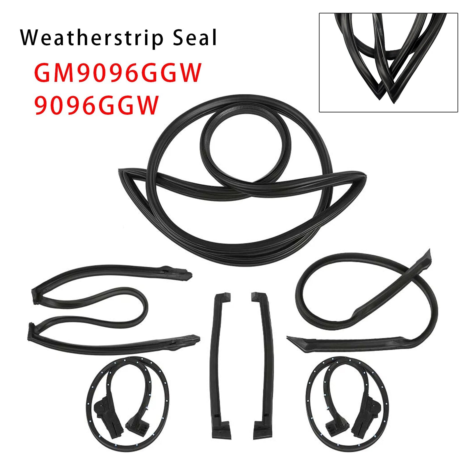 1984 to 1996 Chevy Corvette C4 Coupe Waterproof Weatherstrip Seal Kit 9096GGW