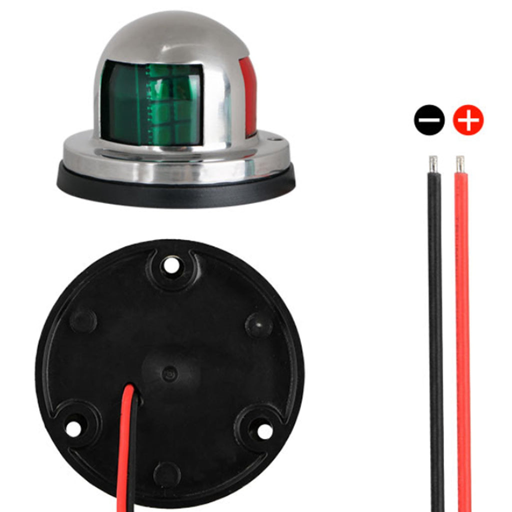 12V LED Bow Navigation Lights 2 in 1 Stainless Steel Marine Yacht Pontoon